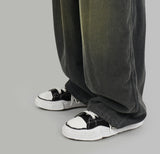 Two tone washed corduroy pants