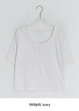Taeyu Color Button Short Sleeve Tee