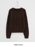Ponpon Cable Wool Crop Round Knit