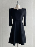 Glyn Notch Square Tweed Flare One Piece Long