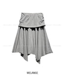 Kyou Unbalance Layered Shirring Skirt