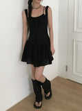 Az Punching Lace Ribbon Sleeveless Bustier Mini One Piece