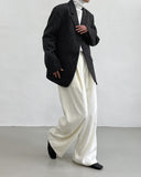 Tweed Wool 3 Button Overfit Jacket