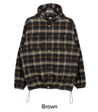 Dehes Hooded String Checkered Shirt