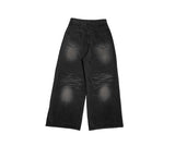 Cardin Black Blue Washing Wide Denim Pants