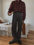 Izu brushed two-tuck slacks