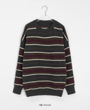 [unisex] Koiti Color Matching Stripe Over Knit