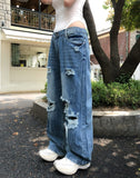Nippen Damaged Wide Denim Pants