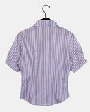 Two-Win Stripe Slim Fit Cropped Short-Sleeved Shirt