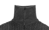 Chise cable knit half zip-up