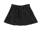 Alu Black Denim Pleats Mini Skirt