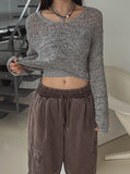 Drom Summer Lip Neck Cropped Knitwear