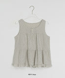 Dilte Check Flower Sleeveless Blouse