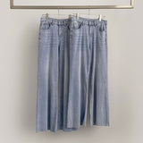 Span Hem Cutting Wide Bootcut Fit Denim Pants