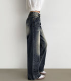4 Season Basic Wide-Fit Washed Denim Pants