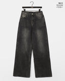 Rudian Back Banding Wide Denim Pants