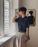 Base Two-Pocket Collared Short Sleeve Knit