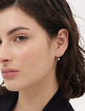 Essence Silver Moissanite Petite One Touch Earrings
