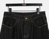Parkle Diagonal Cargo Pocket Wide Denim Pants