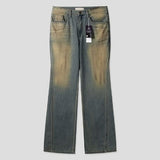 Summer Cool Oil Washed Flare Denim Pants