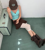 PUNCHING FRILL MINI SKIRT