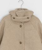 Hoban Quilted Boucle Wool High-Neck Half Coat