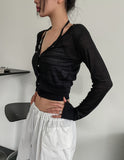 Summer Snap Button See-through Crop Cardigan
