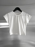 Center Shirred Round Crop Top