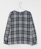 Novami Round Check Button Blouse