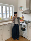 Keldo Stripe Raw Denim Balloon Wide Pants