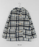 [unisex] Donico Check Duffel Quilted Hood Half Coat