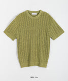 [unisex] Hippon Linen Round Over Short Sleeve Knit - Linen 55%