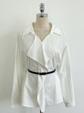 Nels Stripe Frill Collar Blouse (Belt Set)
