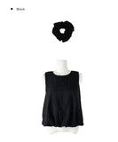 Verge Dot Balloon Pumpkin Sleeveless Blouse