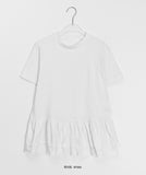 Vimin Color Frill Tiered Short Sleeve Tee