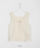 Shohita Layered Ribbon Pintuck Sleeveless Blouse