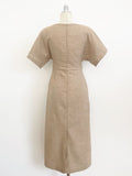 Even Square Neck Shirring Long One Piece