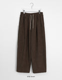 [unisex] Decony pintuck banding brushed wide corduroy pants