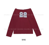 22 Star Print Boat Neck Long Sleeve