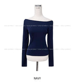 Lucy Unbalanced Off Crop Long Sleeve