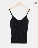 Rotan Lovely Ribbon Shirring Sleeveless Top
