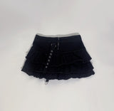 Harajuku y2k black frill skirt