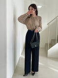 Ravet Pin Tuck Wide Slacks (Belt set)
