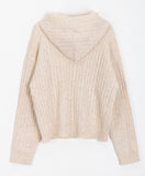 Lipan cable hood knit cardigan