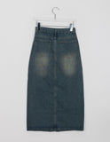 Courony Washing Denim Long Skirt