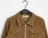 [MADE] Colte Slim Pocket Collar Cropped Corduroy Zip-Up Jacket
