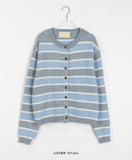 Unita Button Blue Stripe Knit Cardigan