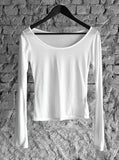 See-through deep round neck tee