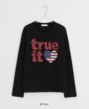 Mivens Printing Round Long Sleeve Tee