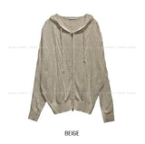 Via See-through Knit Hood Zip-up